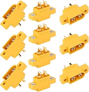 Amass 10Pcs XT60E1-M Mountable XT60 Male Plug Connector for RC Models Multicopter Fixed Board DIY Spare Part Remote Control Toy Parts