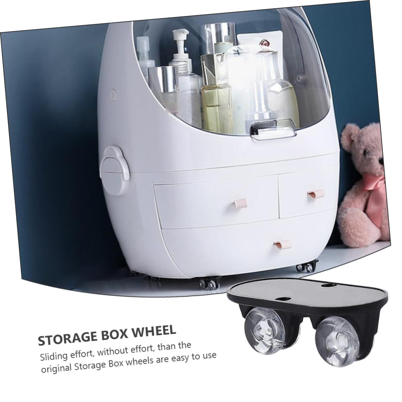 HOOTNEE 8pcs Box Sticky Roller Wear-resistant Wheels Plastic Black