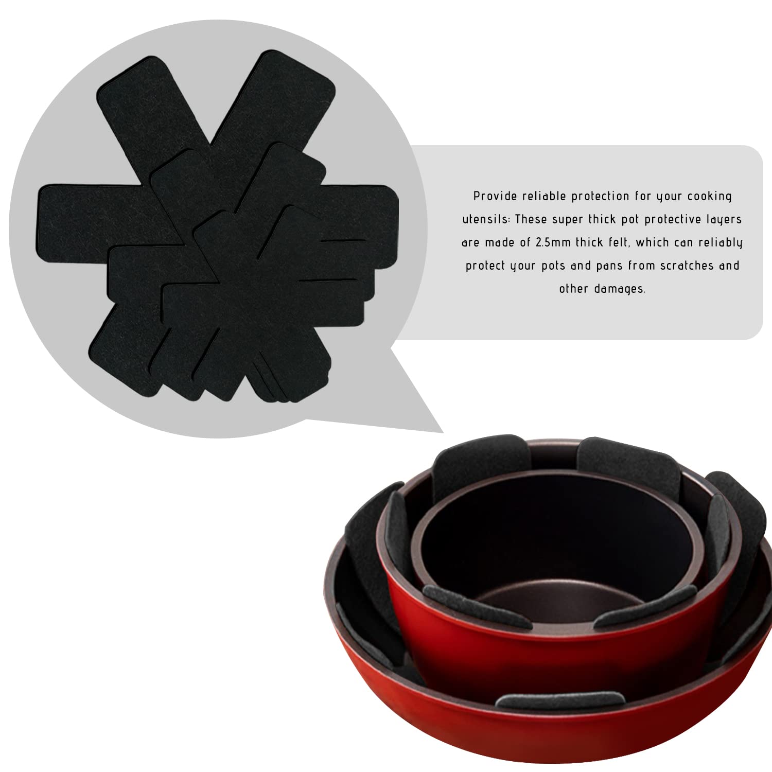 Sosoport Lot De 6 Séparateurs De Casseroles En Feutre Anti