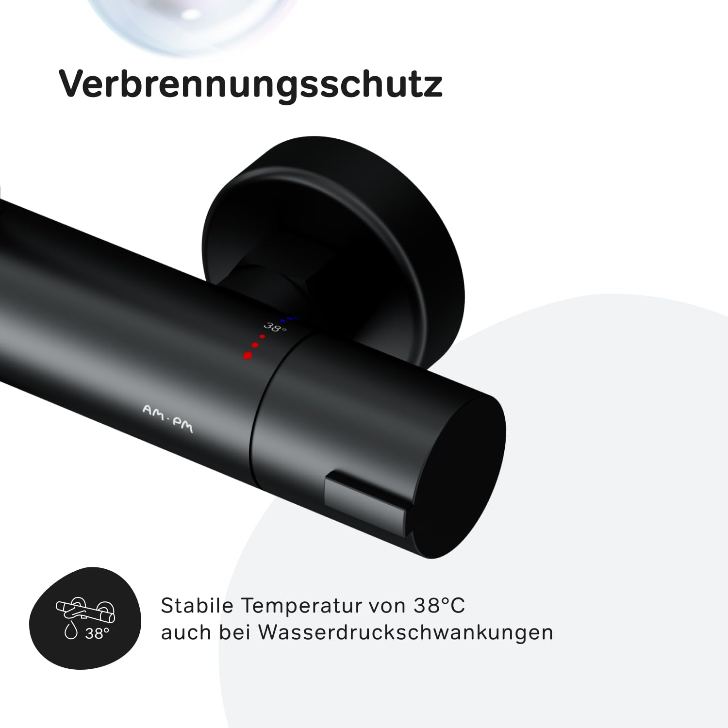 AM.PM Play – Duschsystem mit Thermostat | Duscharmatur Komplettset mit Regendusche & Handbrause | Höhenverstellbare Brausestange 5 Strahlarten | Air In & Duschkopf Antikalk | Rub&Clean | Schwarz Matt
