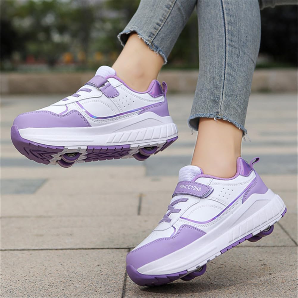 ENEN 2-in-1 Roller Schuhe Kinder Streetstyle Outdoor Turnschuhe mit 4 Rollen Versenkbarer