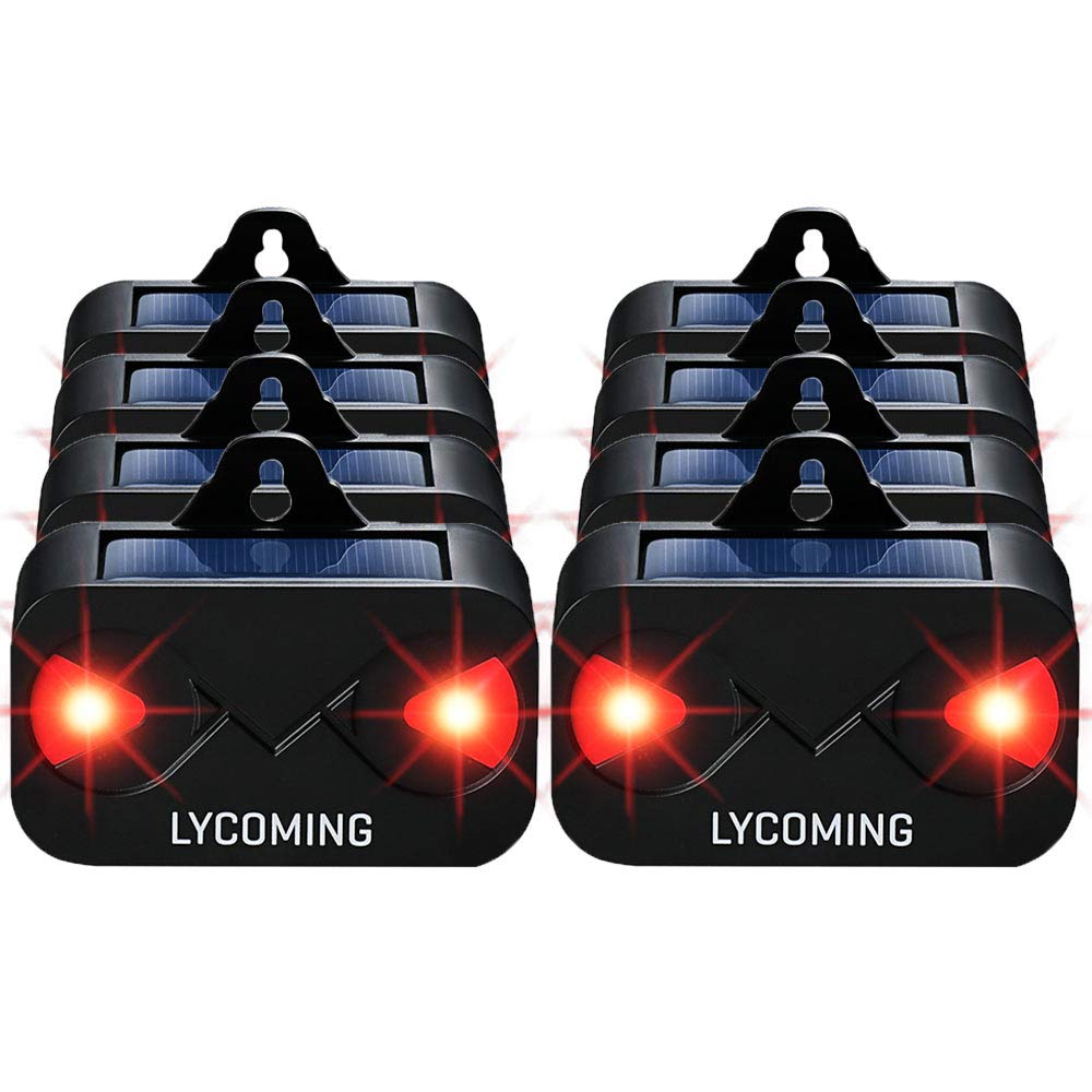 Nocturnal Animals Coyote Deterrent Skunk Raccoon Deer Repellent Devices Solar Predator Control with Red LED Strobe Lights for Outdoor Yard Garden 8 Pack