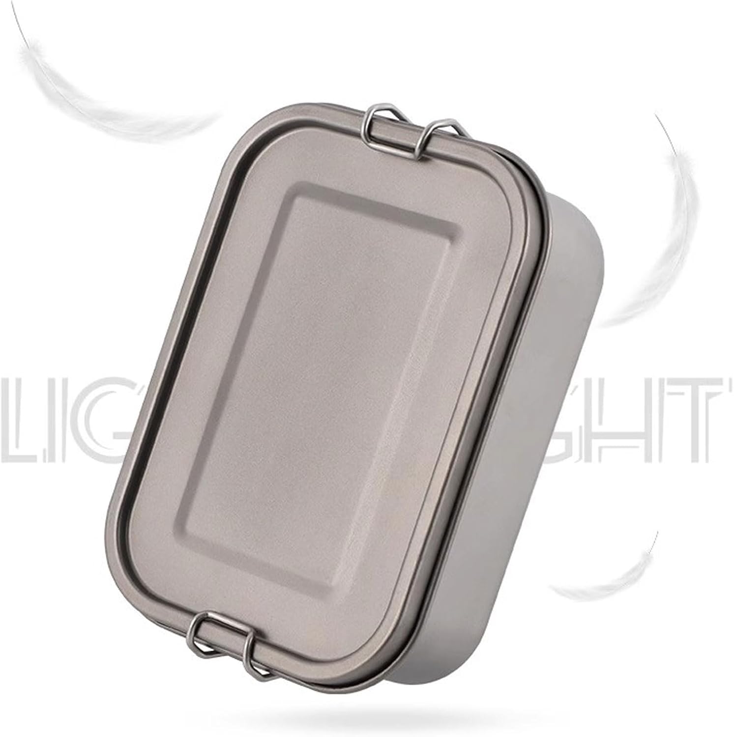 800ml Titanium Lunch Box with Leak-Proof Lid Camping Cookware Lightweight Outdoor Cooking Pan for Backpacking Hiking Picnic & Travel RT038T (without handle)