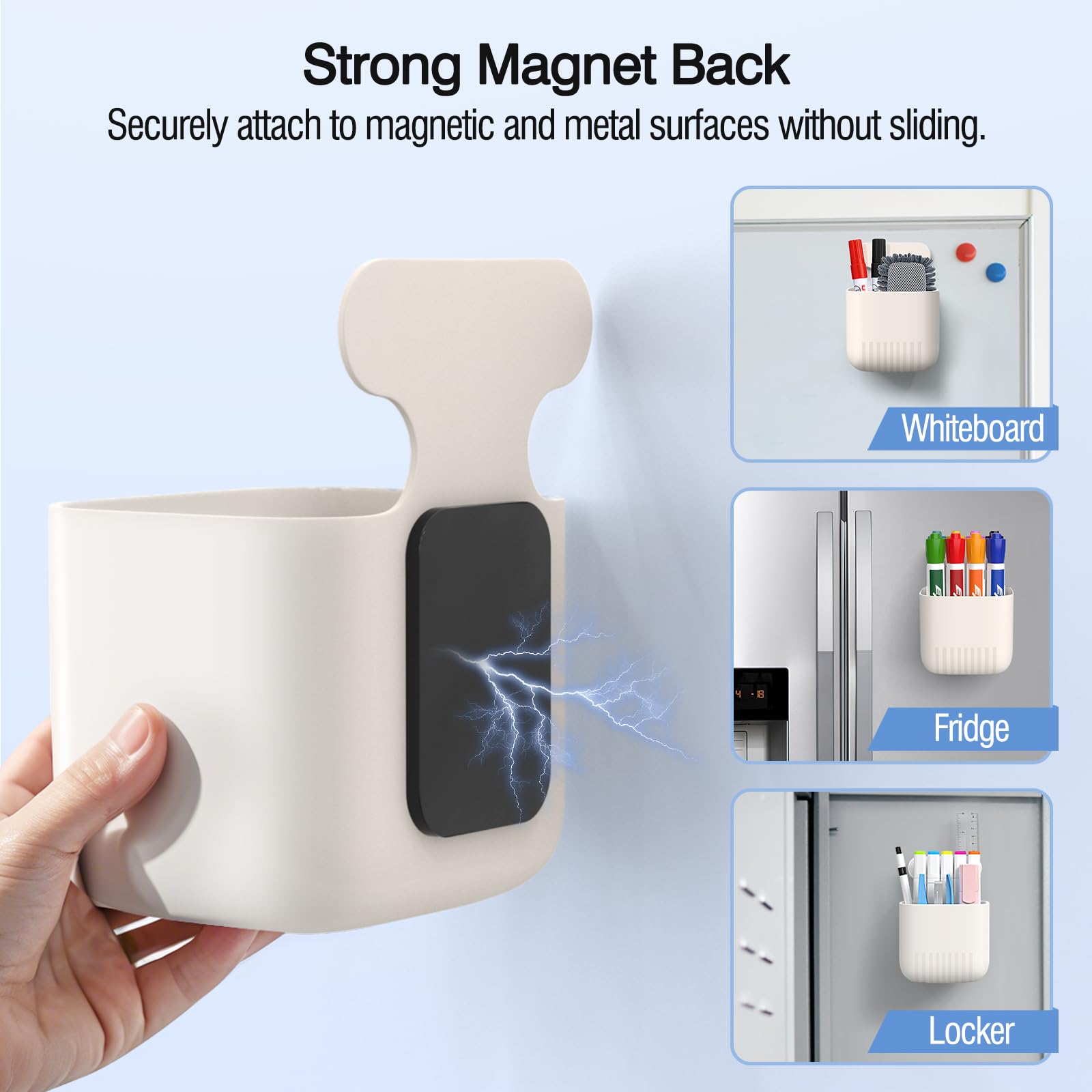 Support Magnétique Porte-Marqueurs Effaçables MoKo – Pour Tableau Blanc, Frigo & Surfaces Métalliques