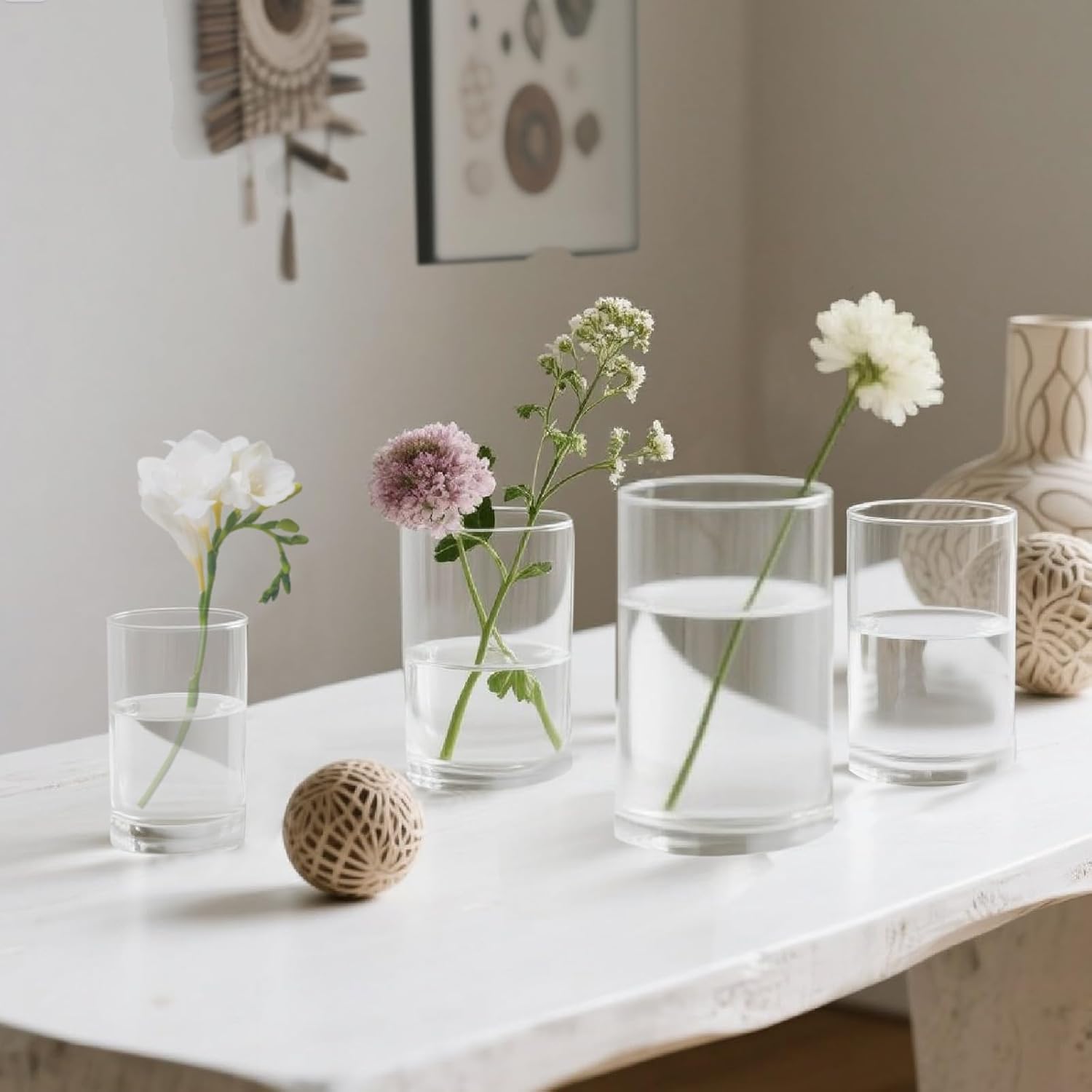 36pcs Glass Vase Cylinder for Centerpieces Small Flower Glass Clear Home Decor Centerpiece Table Flower Vase Decorations for Wedding＆Holiday 4,4.7,6Inch Tall - Image 5