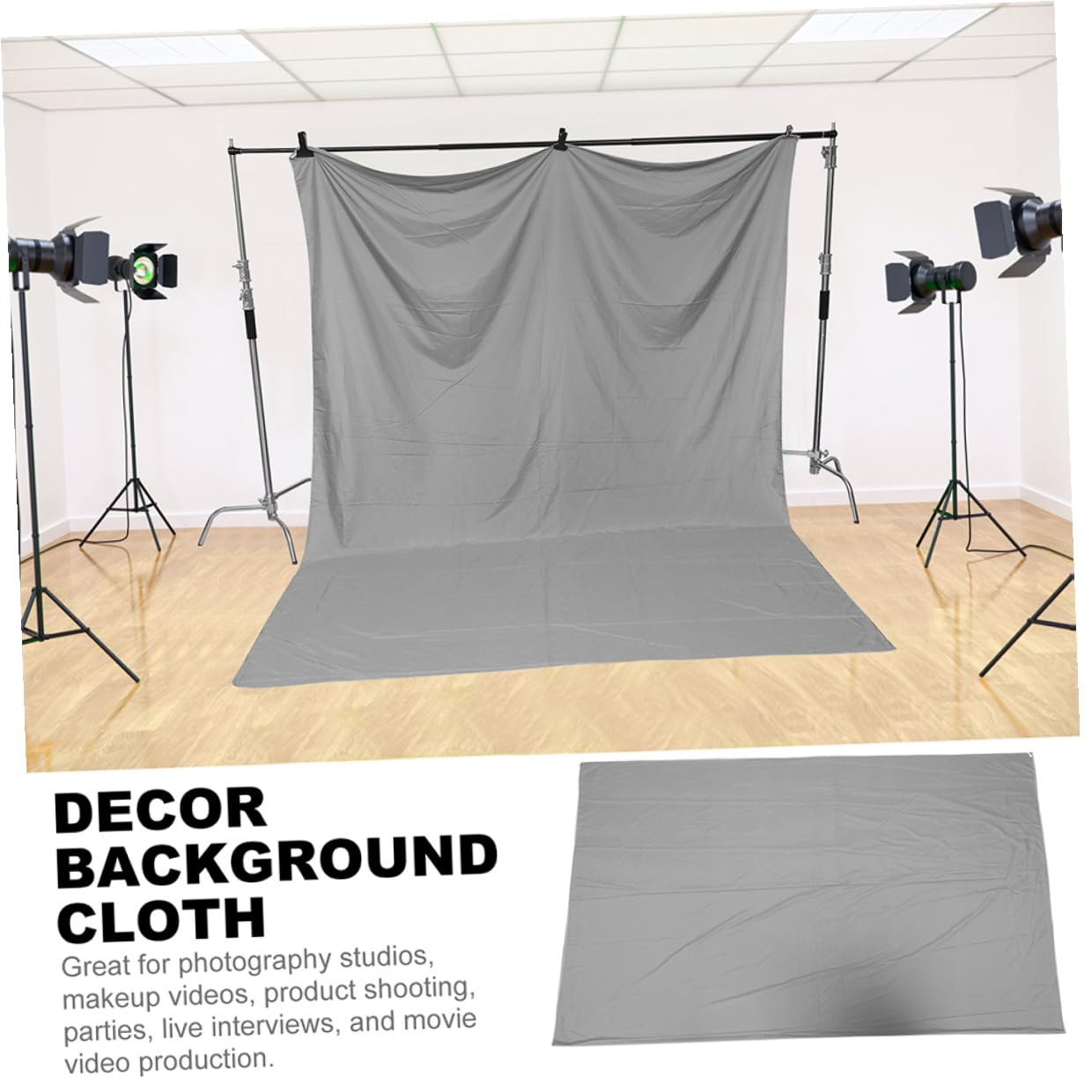 Sfondo Fotografico Grigio Spesso 3x2m, Sfondo per Fotografia e Decorazione Casa, Telo Lavabile e Resistente per Allestimenti Scenici e Riprese Studio