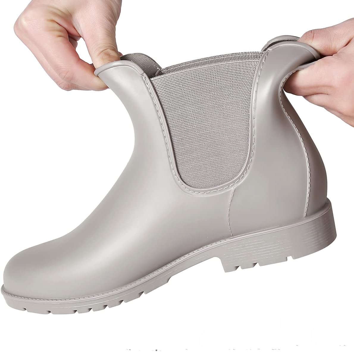 Women's Short Rain Boots Waterproof Anti Slip Rubber Ankle Chelsea Booties - Image 2