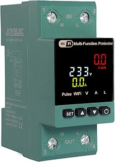 Smart WLAN Stromzähler Hutschiene 1 Phasig 63A AC230V Amperemeter Voltmeter WIFI Fernbedienung Wechselstromzähler KWh Zähler Digitaler Energiezähler Strommessgerät