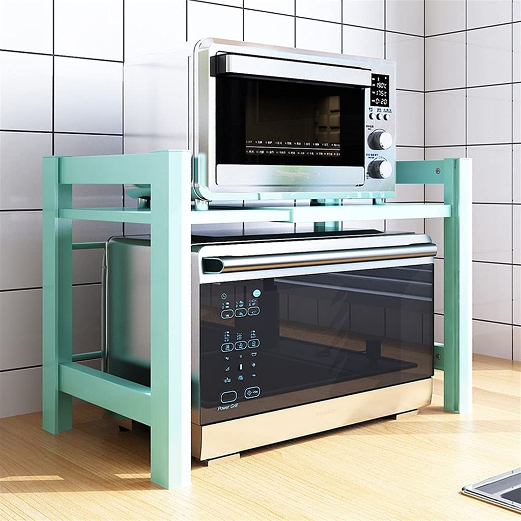 Mointal Uitbreidbaar Magnetron Rek, 3-Laags Keuken Magnetronstandaard Plank, Koolstofstaal Countertop Magnetronhouder, Keuken/Eetkamer/Woonkamer Opbergorganisator met 8 Haken, Zwart
