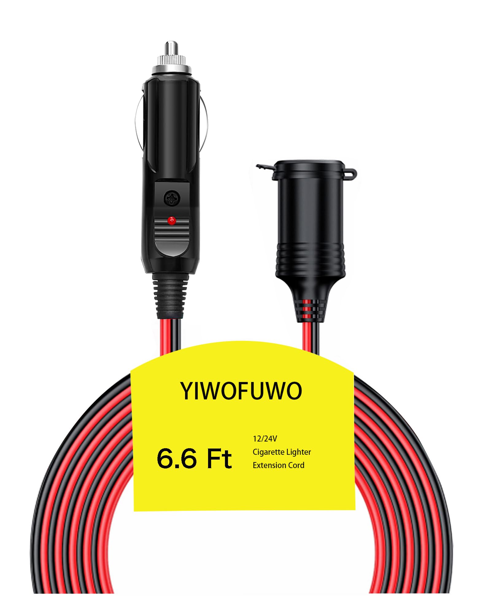 cigarette lighter extension cord amazon YIWOFUWO 6.6FT 12V with Fuse 3FT Cigarette Lighter Extension Cord