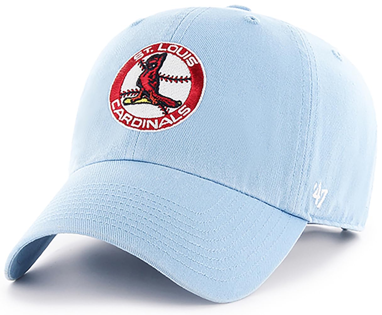 47 Brand MLB Cooperstown Primary Logo Clean Up Adjustable Baseball Cap Hat, Adult One Size Fits All, St. Louis Cardinals, One size โ image 1