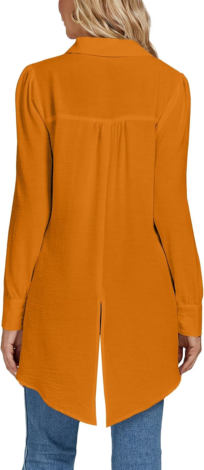 LYANER Women's Collar V Neck Casual Tunic Tops image 2