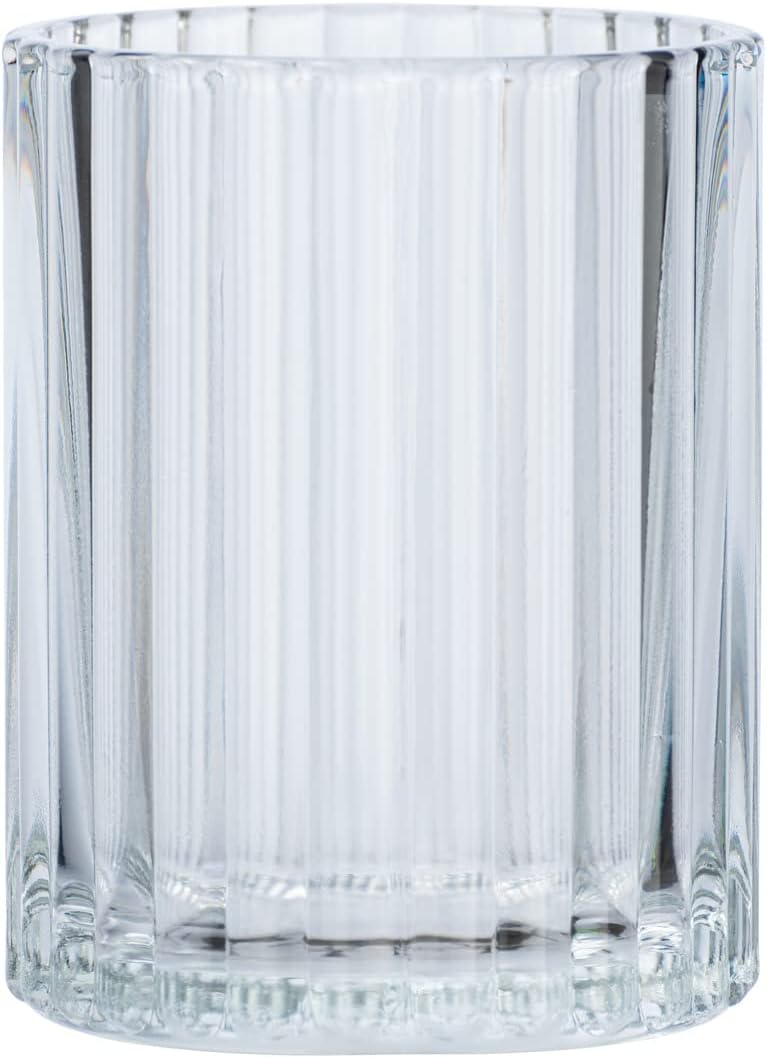 Wenko Toothbrush Tumbler Glass, Transparent, 7.5 x 10 x 7.5 cm