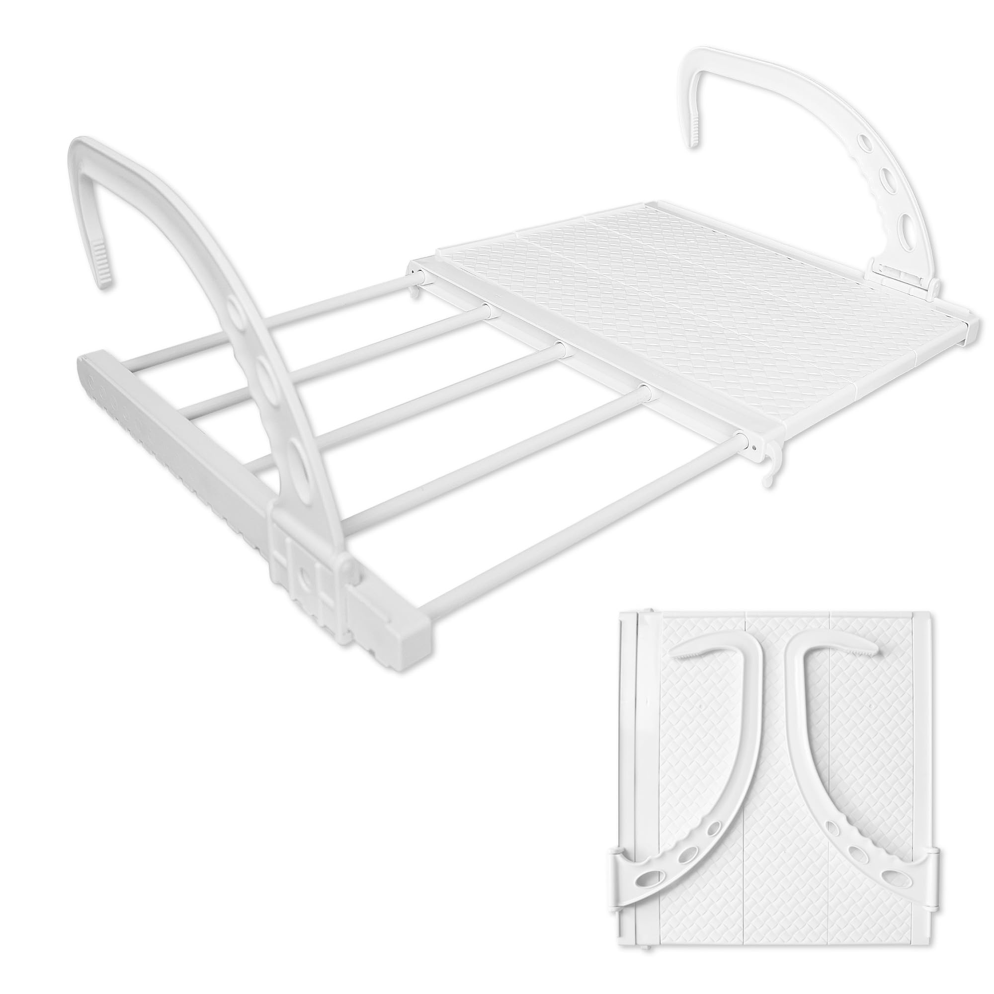 Tendedero Ropa Balcón - Tenderete Plegable Barandilla - Tendedero Extensible para Exterior - Secadora Ropa para Radiadores