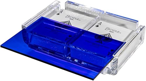 Miniatura 3 de Bandeja moderna y elegante con 2 barajas de cartas en caja acrílica de lujo con tapa de color