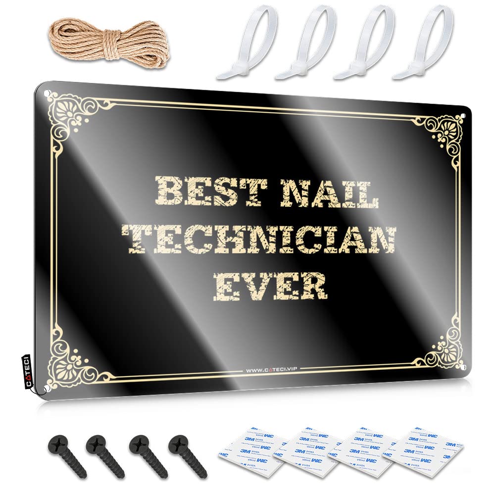 MGHTLCCME Signs For Man Cave Best Nail Technician Ever Tin Sign Tin Bar Signs Bar Signs For Home Bar Wall(20X30CM)