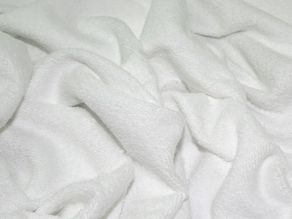 60" wide Cotton Loop Double Sided Towelling Fabric White - per metre