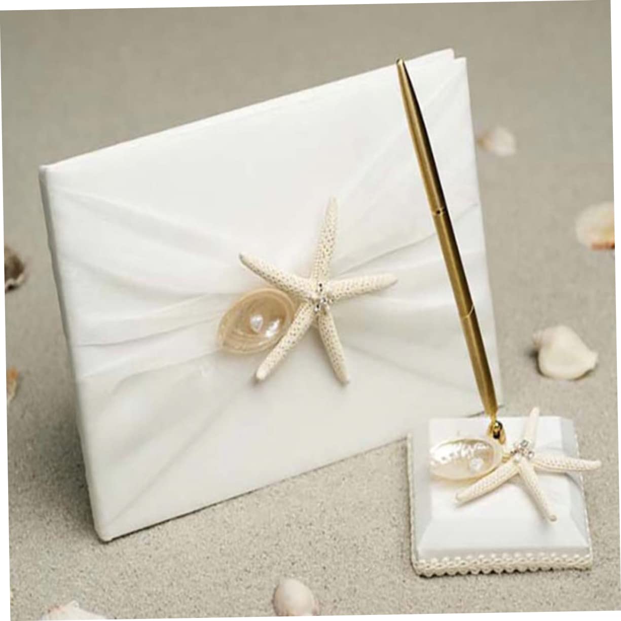 SHOWERORO Libro Degli Ospiti Per Matrimonio Stile Spiaggia Libro Delle Firme Con Penna E Portapenne Per Fidanzamento E Cerimonia Di Matrimonio