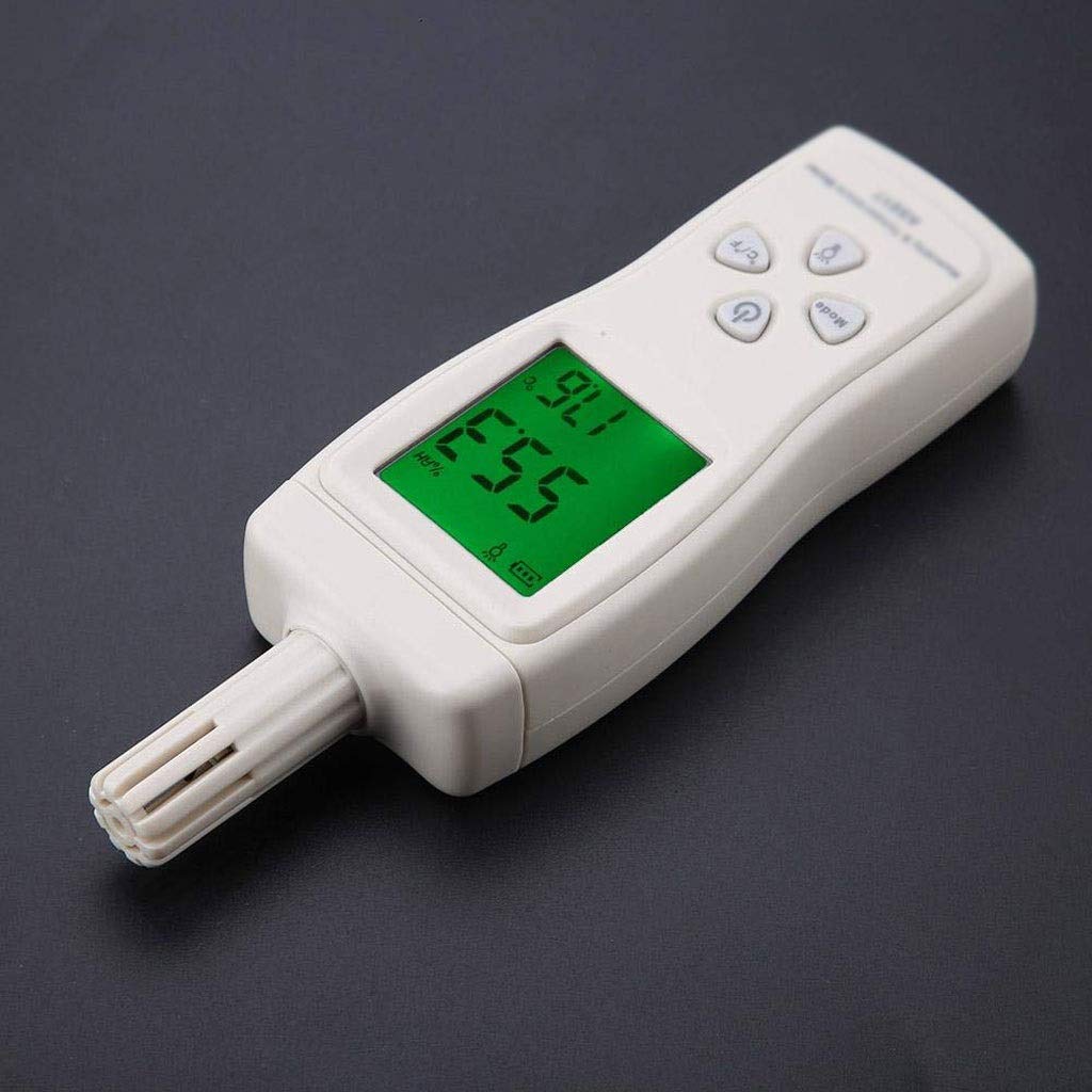 Psicrómetro Digital - Portátil de luz de Fondo Medidor de Temperatura del medidor de Humedad con Punto de rocío y la Temperatura de Bulbo húmedo