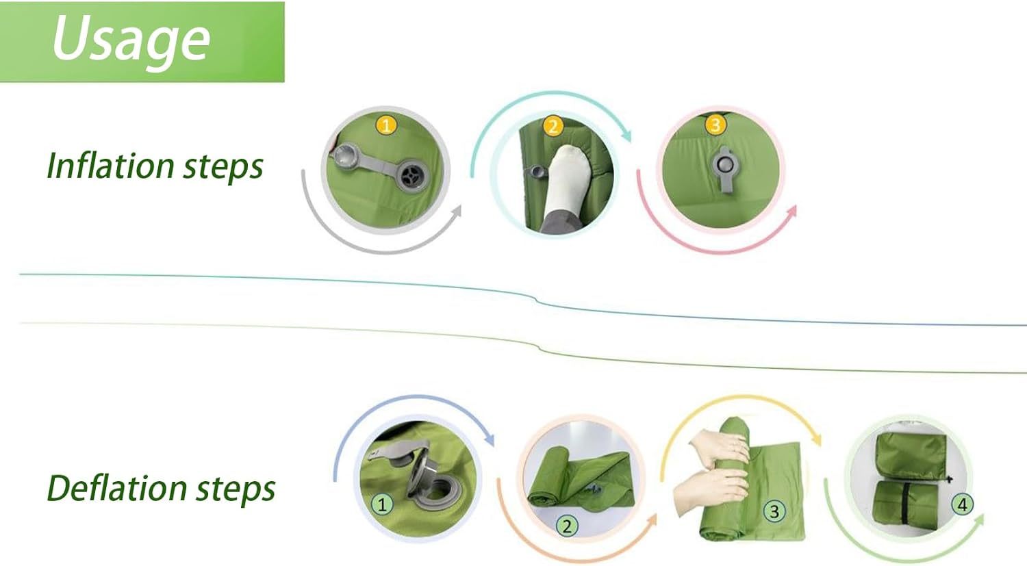 Inflatable Camping Pad - Compact Blow Up Portable Airbed Mattress,Lightweight Backpacking Sleep Mat,for Outdoor Travel Backpacking Hiking Tent Car Truck SUV Women Men