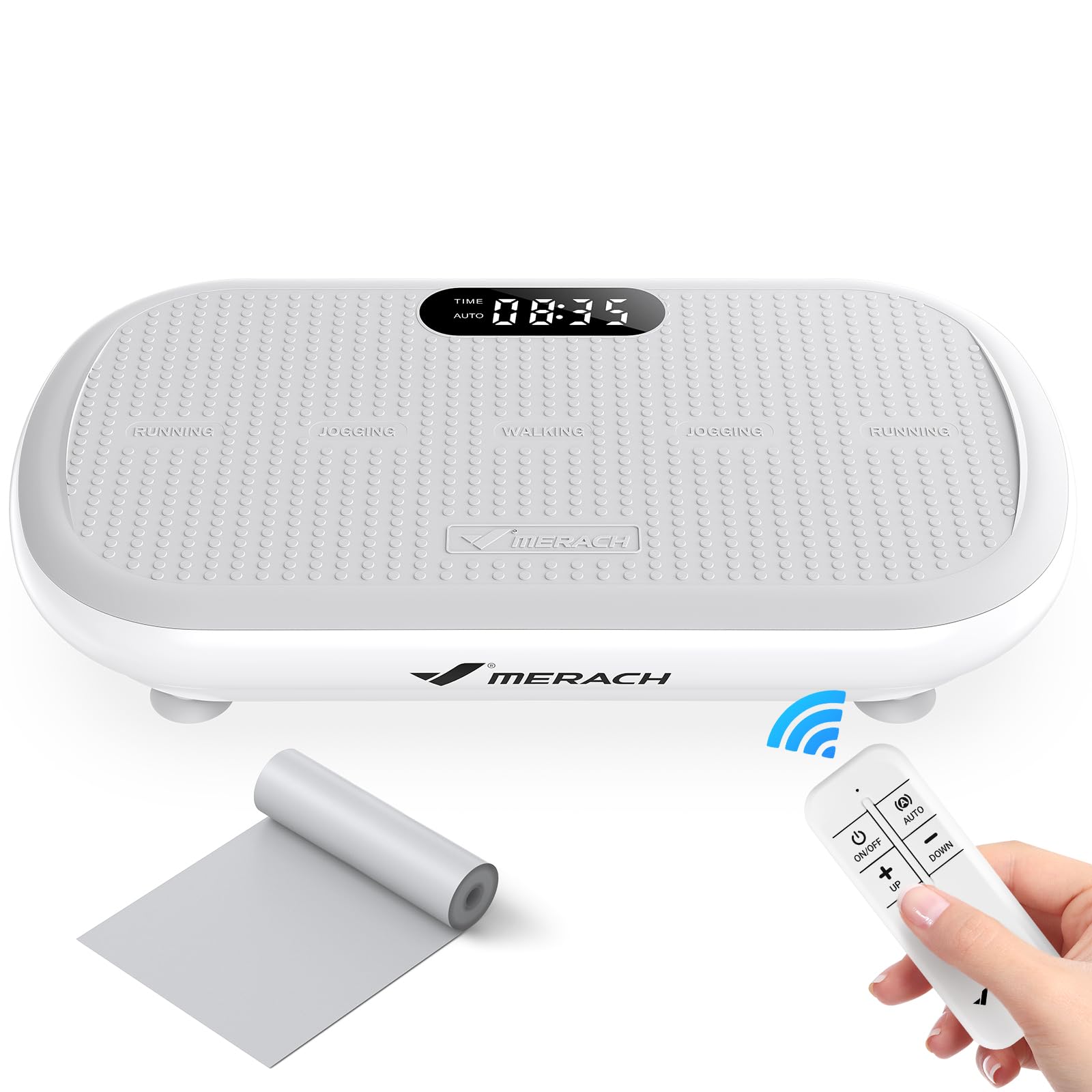 MERACH Plateforme Vibrante Puissante, Amplitude 13 mm, Capacité 200 kg, Pédale Silicone, Haut-Parleur Bluetooth