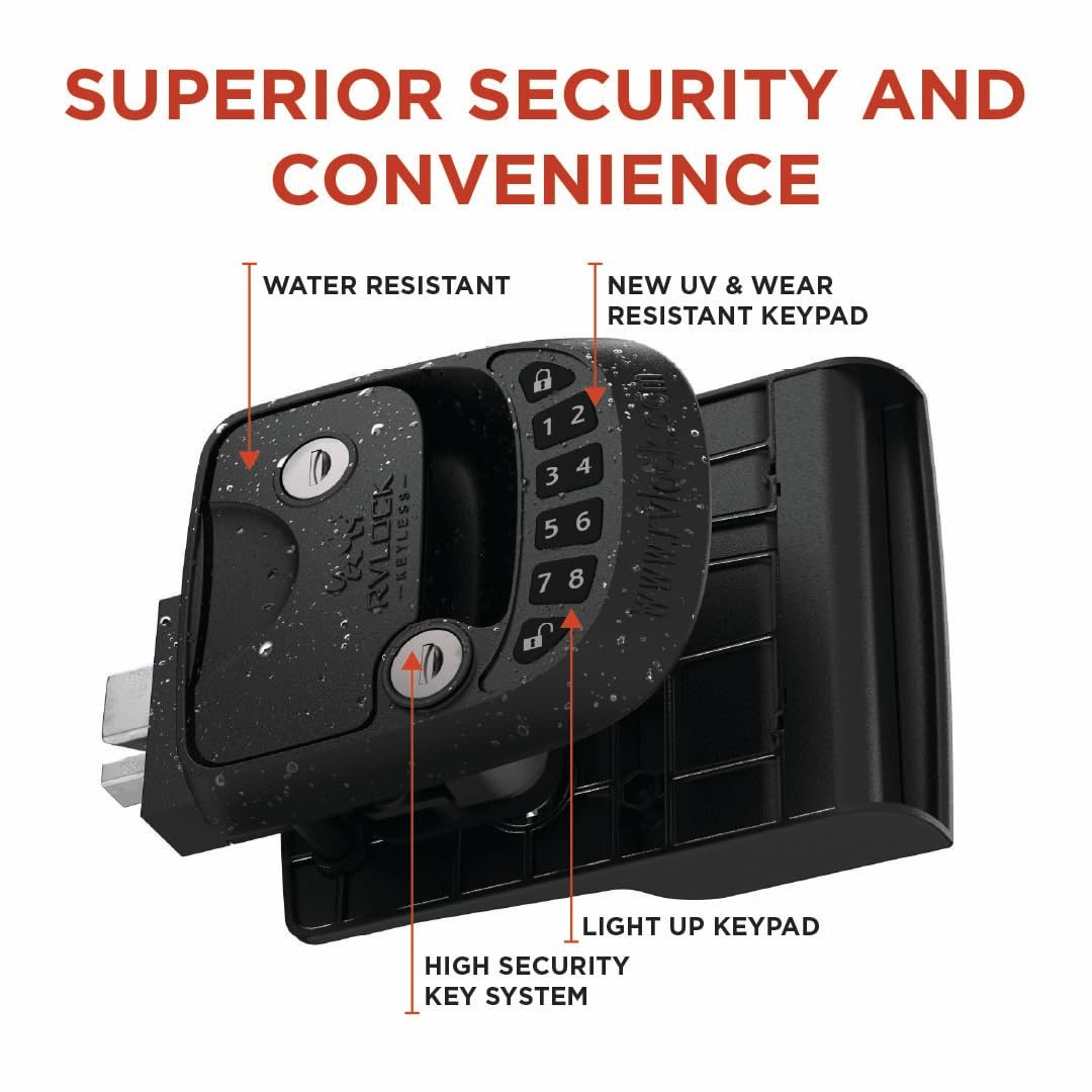 RVLock. Llavero y teclado compacto para entrada sin llave, para el lado derecho, accesorios para cepo de seguridad para la 5ª rueda de caravana