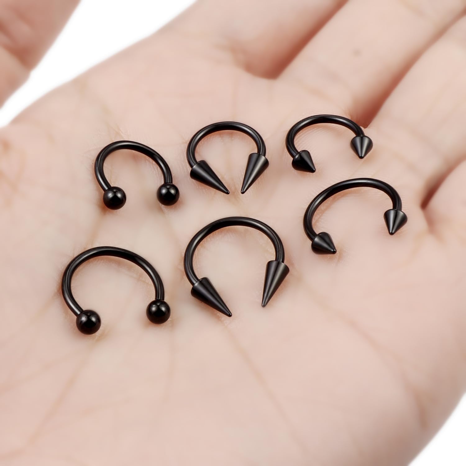 Long Spike Septum Rings 16G Surgical Steel Smiley Piercing Jewelry Vertical Snake Bite Jewelry Lip Rings for Women Men 8mm/10mm - Image 4