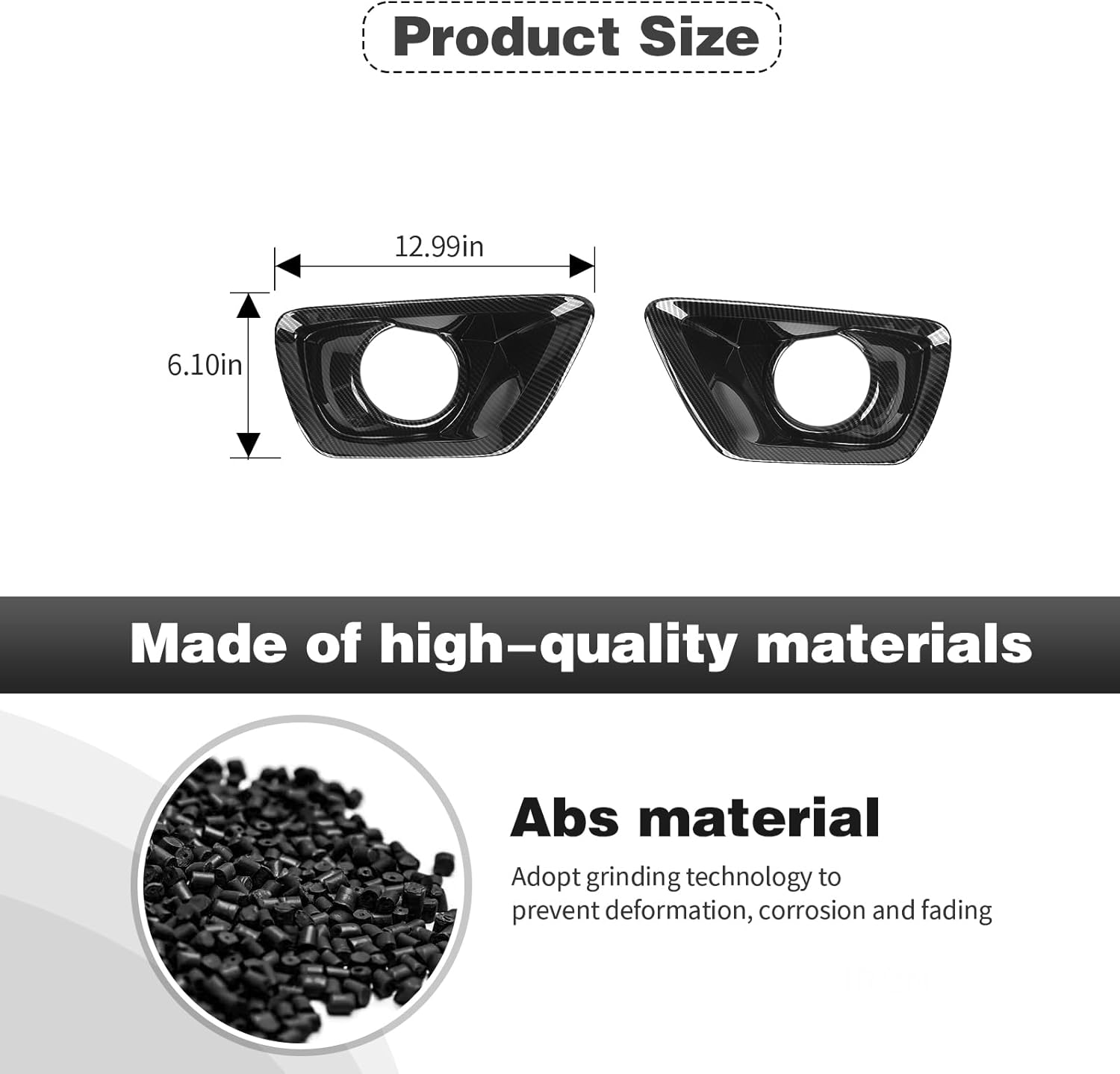 CheroCar for Colorado Front Fog Light Covers Fog Lamp Trim Exterior Accessories for 2015 2016 2017 2018 2019 2020,Carbon fiber