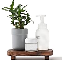 FLYIEE Natural Wood Risers for Decor - Soap Stand Pedestal, Bathroom Counter Sink Tray, Kitchen Dish Soap Organizer Modern Farmhouse 8.66x3.93"