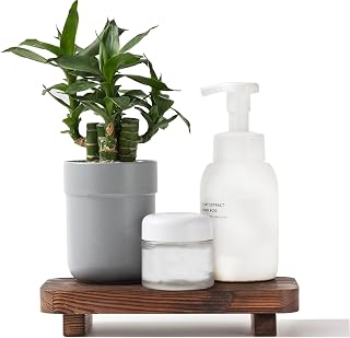 FLYIEE Natural Wood Risers for Decor - Soap Stand Pedestal, Bathroom Counter Sink Tray, Kitchen Dish Soap Organizer Modern Farmhouse 8.66x3.93"