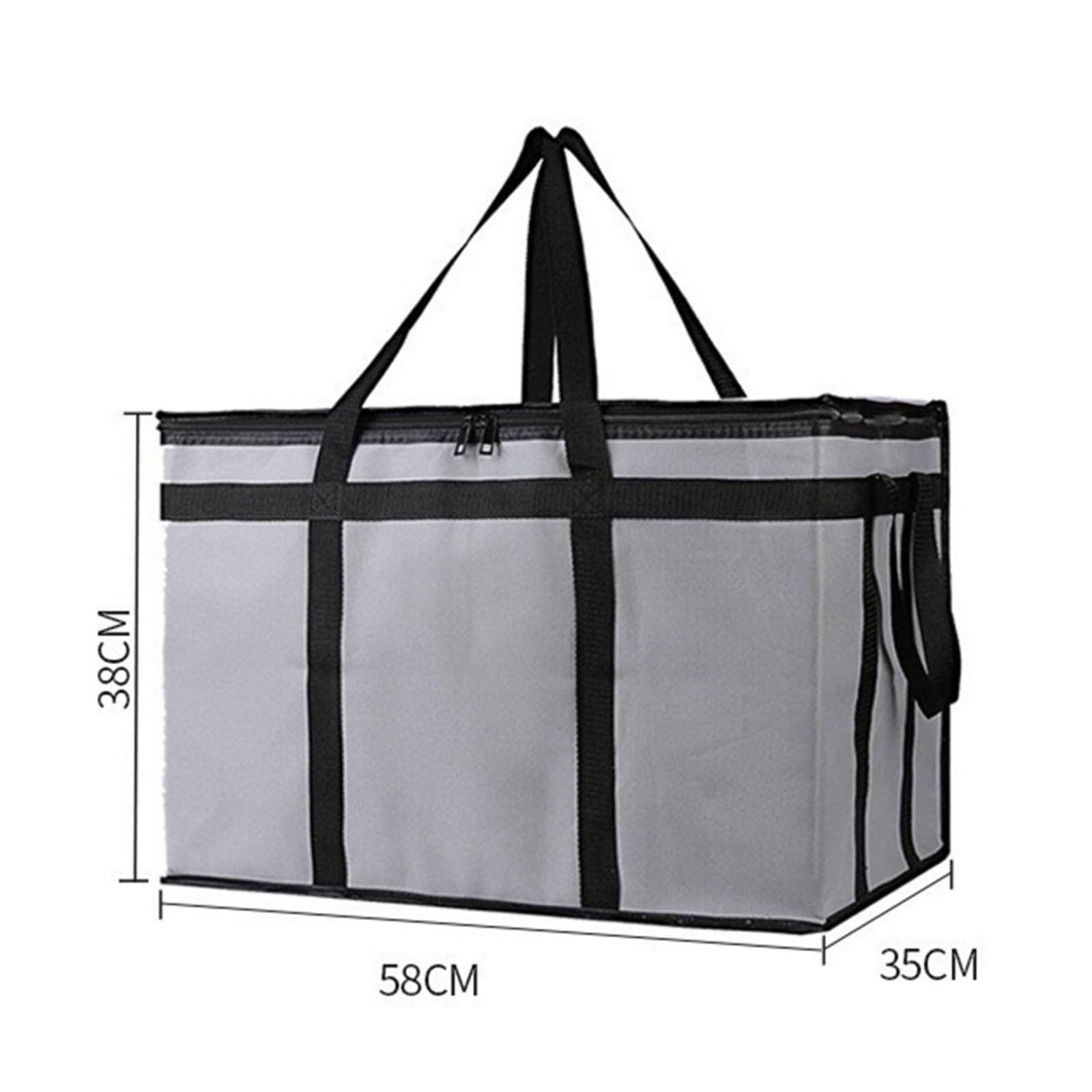 Qianly Bolso Térmico de Entrega Bolsa Isotérmica Bolso Refrigerado Contenedor de Comida Bolsa de Transporte con Exterior Antihumedad y Materiales Gruesos, Gris