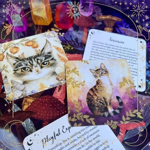 オラクルカード】海外インディーズデッキ✨スクエア型✨魔法の猫たちの