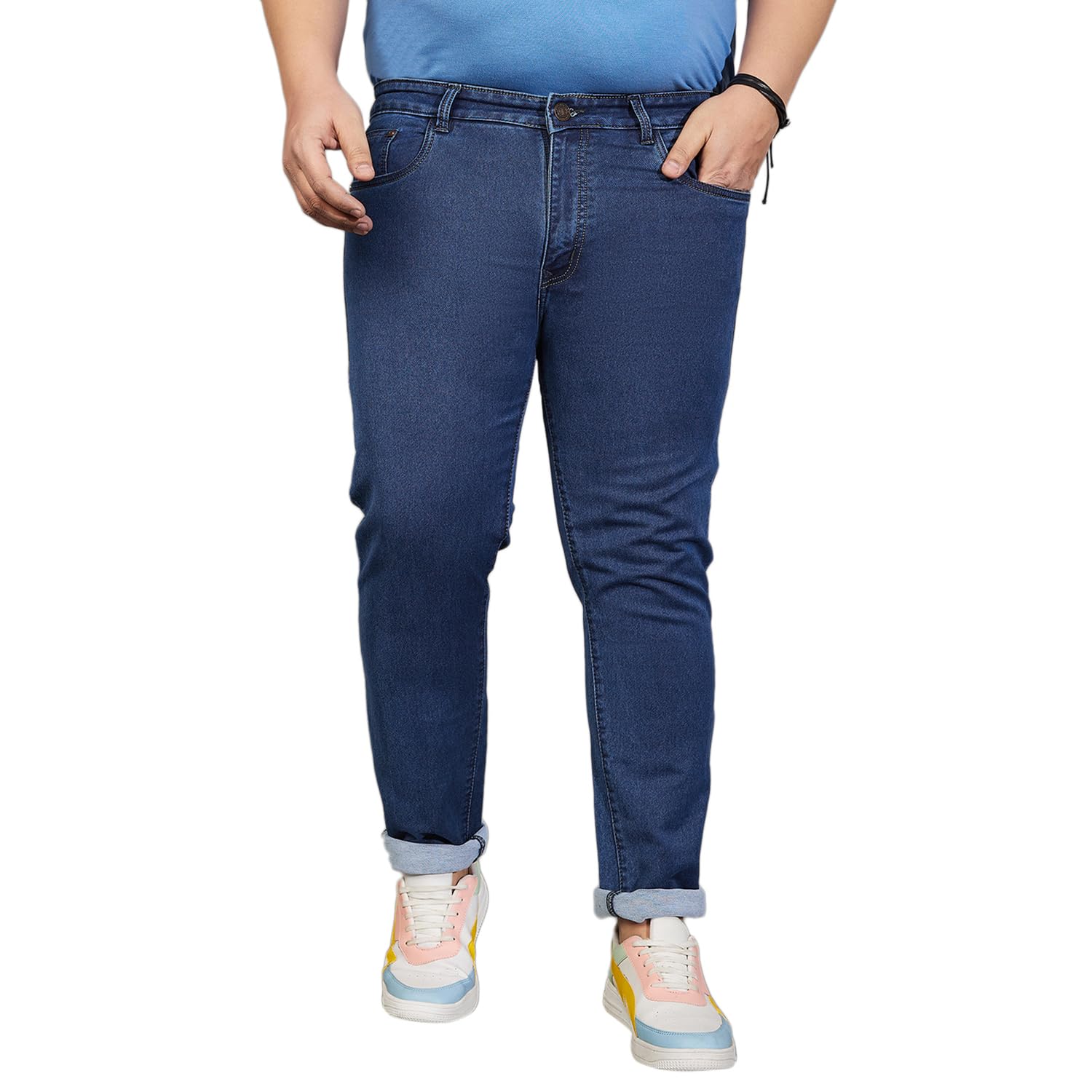 Plus Size Men's Regular Fit Solid Jeans-image-26
