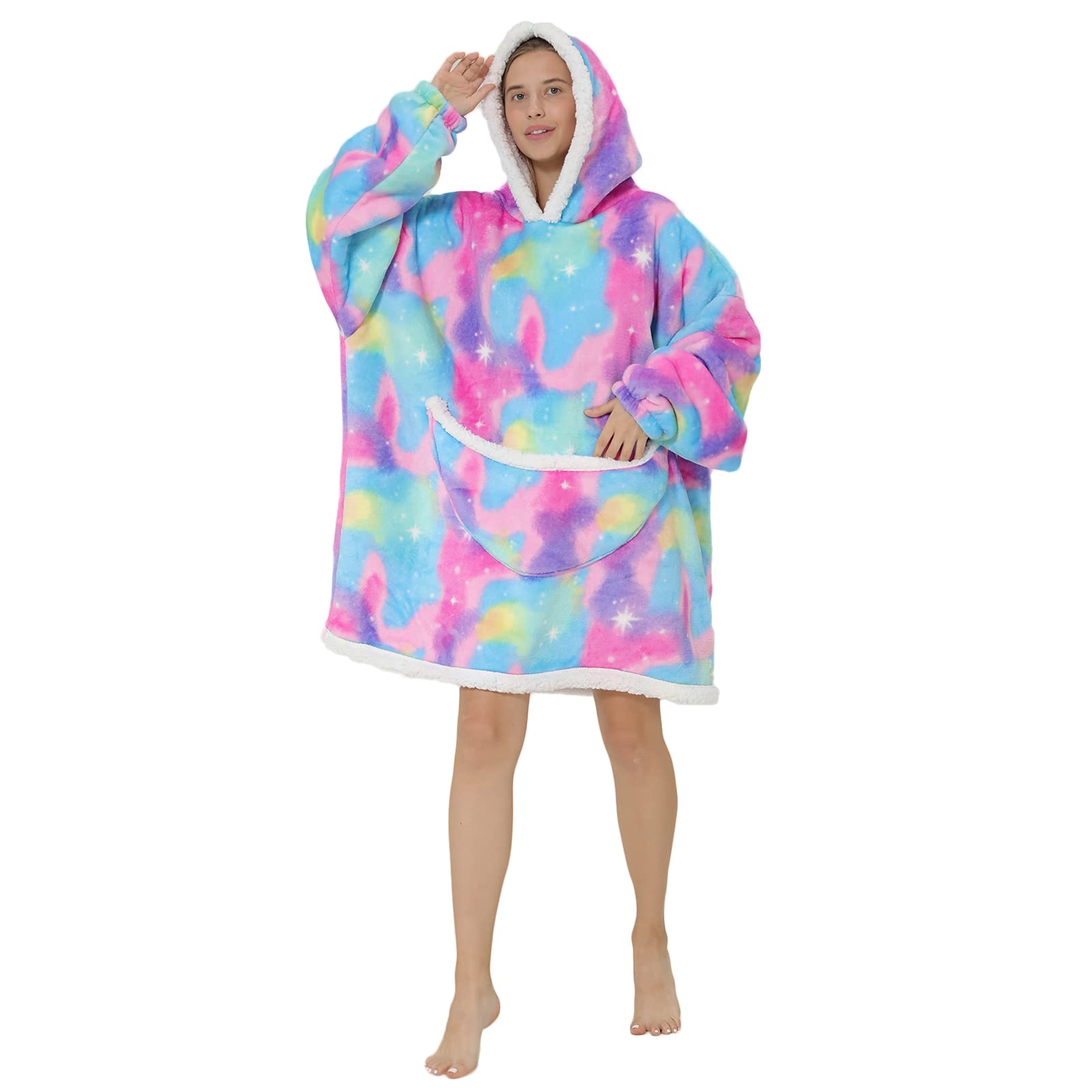 Queenshin Oversize Felpa Gigante Coperta Indossabile Con