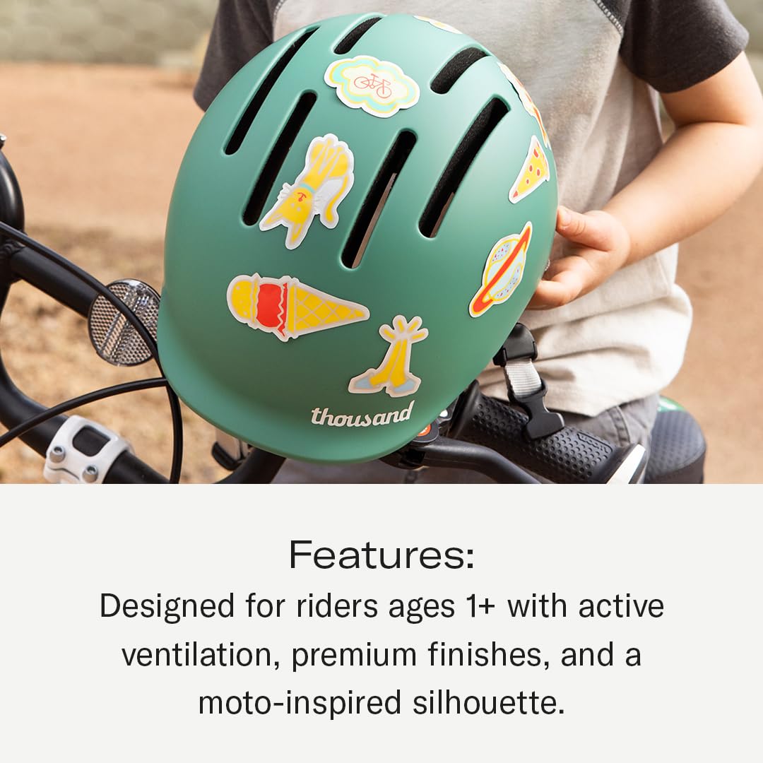 Thousand Jr. Casque de Vélo Enfant – Autocollants réfléchissants Amovibles avec Boucle magnétique Anti-pincement - Certifié CPSC CE ASTM Casque Vélo pour Roller et Skateboard