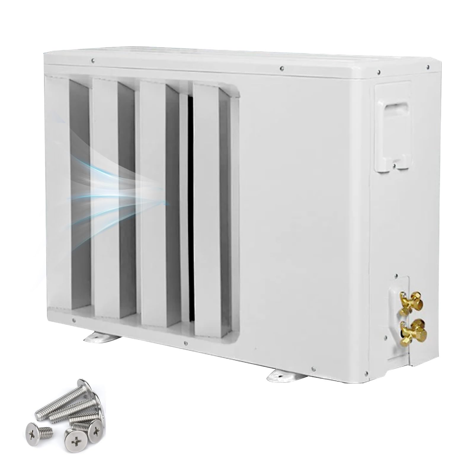 Mini Split AC Deflector Outdoor Vent Shield Outdoor Air Deflector for Window AC Galvanized Steel 45 Degree Airflow 5 Sizes(50x50cm/20x20in)