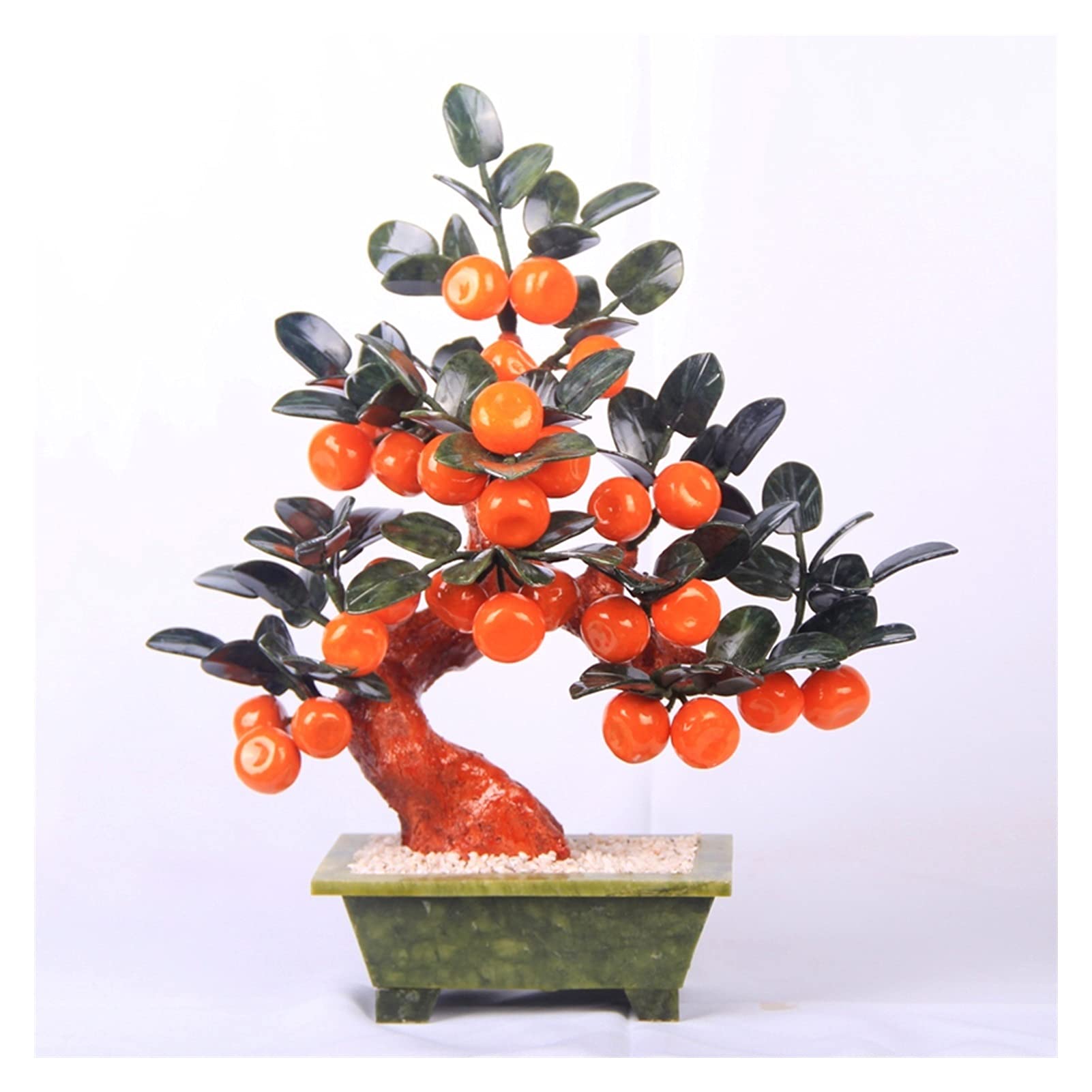 WDSOPK Artificial Plants Small Artificial Bonsai Tree Natural Jade Orange Tree Bonsai for Home Indoor Decoration Office Windowsill Yard Desktop Display Trees Decor Artificial Bonsai Tree