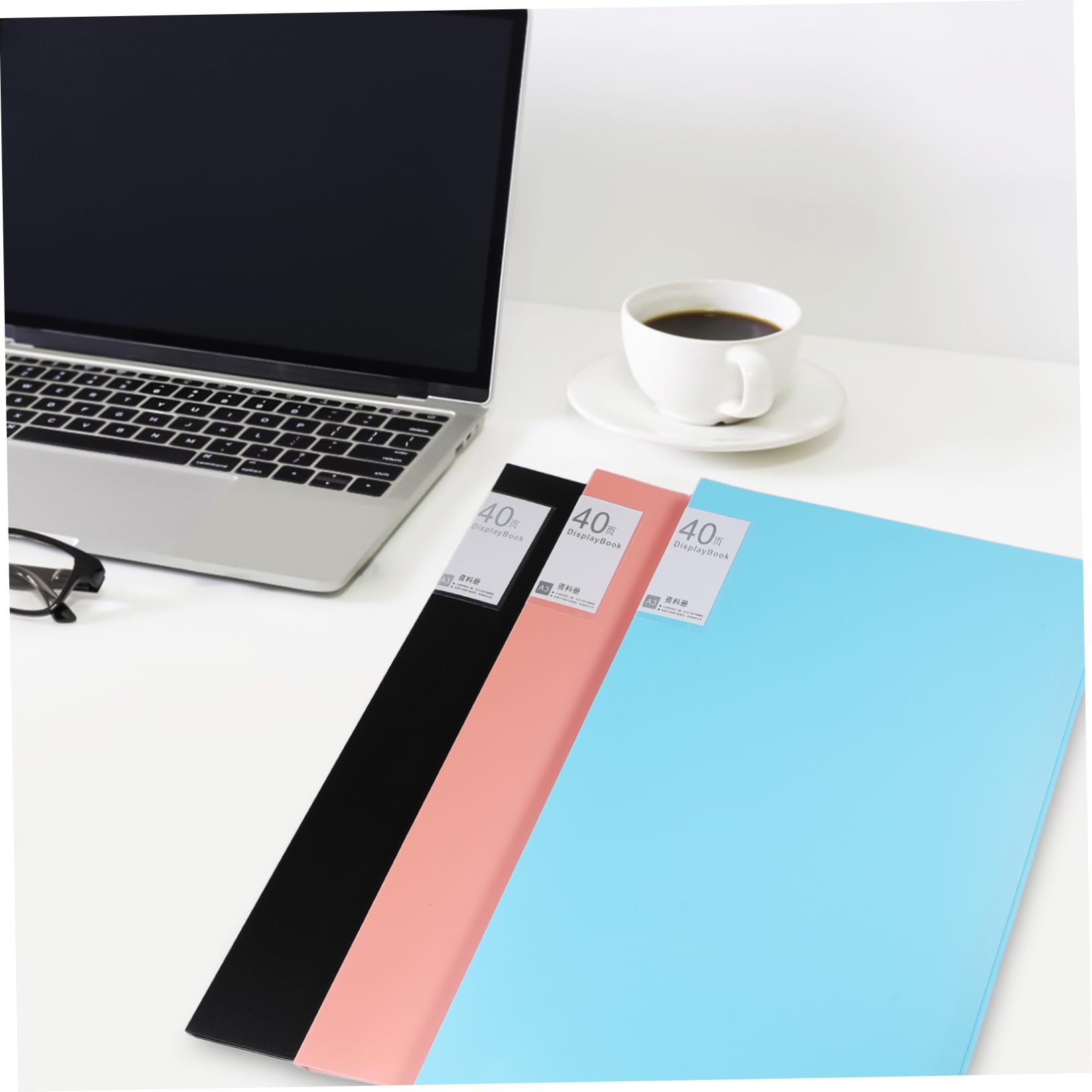 KOMBIUDA Carpeta Portafolios con Fundas de Plástico Transparente 3 Piezas 40 Páginas Almacenamiento Amplio para Oficinas y Reuniones