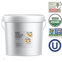 Vista 3 de GloryBee Miel cruda, certificado True Source, orgánico USDA, trébol orgánico, cubo a granel de 186.72 onzas