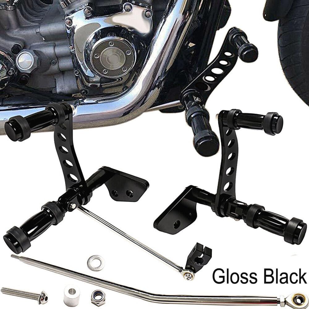 Forward Controls Pegs Levers Linkages for Harley Dyna Street Bob 2006-2017, Low Rider 2000-2012, Super Glide 2000-2015 Models (Black)