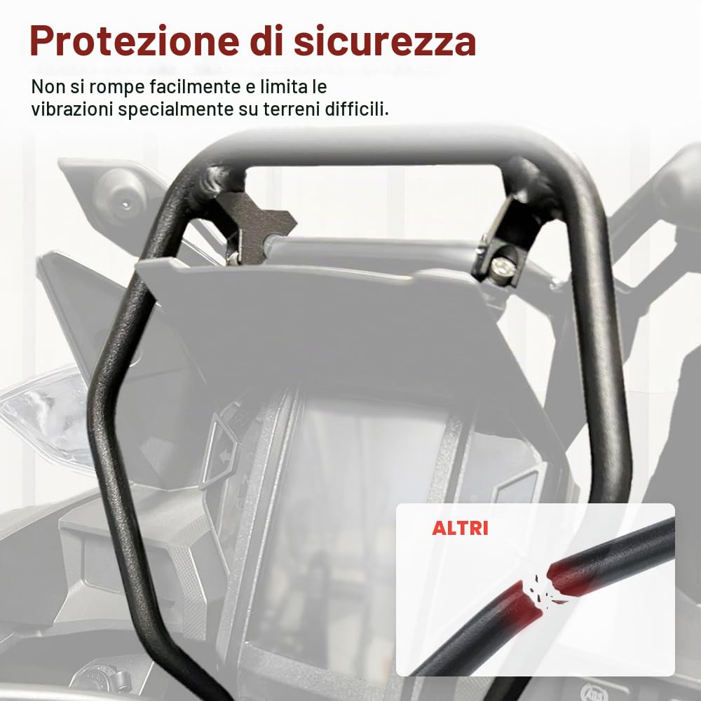 Xitomer Supporto per parabrezza GPS per parabrezza adatto per Africa Twin 2016-2019, supporto per telefono per moto, staffa per parabrezza moto per montaggio parabrezza Africa Twin, staffa GPS