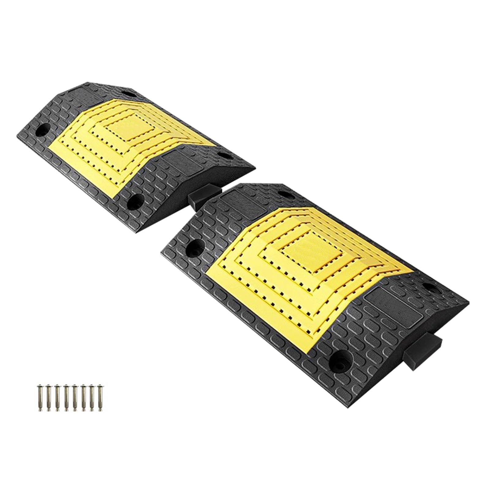 HTTGDGDH Modular Speed Bump, Rubber And Plastic Speed Bumps For Road, Vehicle Ramps, Anti-Slip Surface, Load Capacity 22,000 Lbs, For Roads, Parking Lots And Garage,