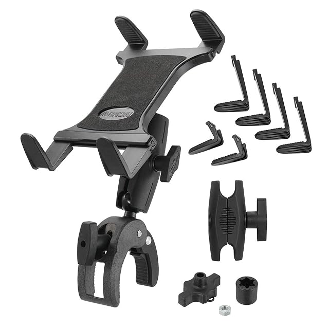 ARKON Mounts - Tablet Holder with Clamp Mount Corrosion-Resistant Tablet Stand w Sturdy Clamp Security Knob Feature Two