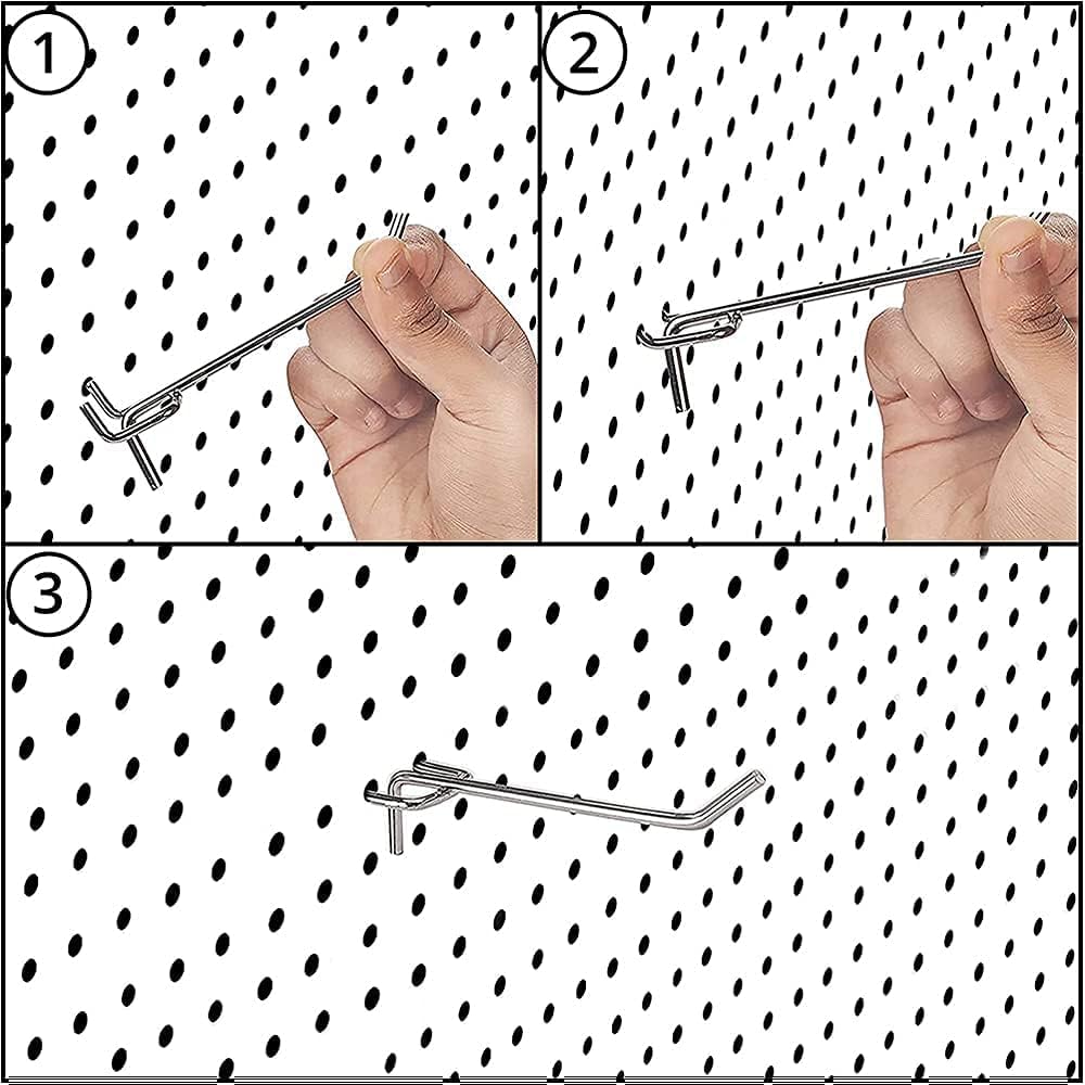 20 sztuk haczyków na kołki, 25 cm, żelazne haczyki do tablic pegboardowych, haczyki ekspozycyjne, wiszące uchwyty do tablic rozdzielczych, do 1/20.3 cm i 1/10.2 cm, do garażu, przechowywania