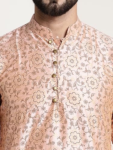 Image of SOJANYA Men's Silk Blend Kurta with Paisley Design