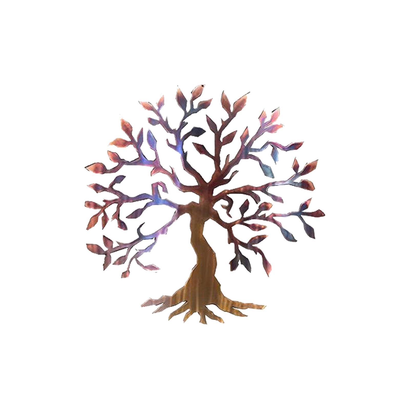 SoluckyMetal Tree of Life Wall Decor, Metal Art Decoration, Tree of Life Wall Art, Home Bedroom Living Room Wall Office Wall Decor (D,15.74inch)