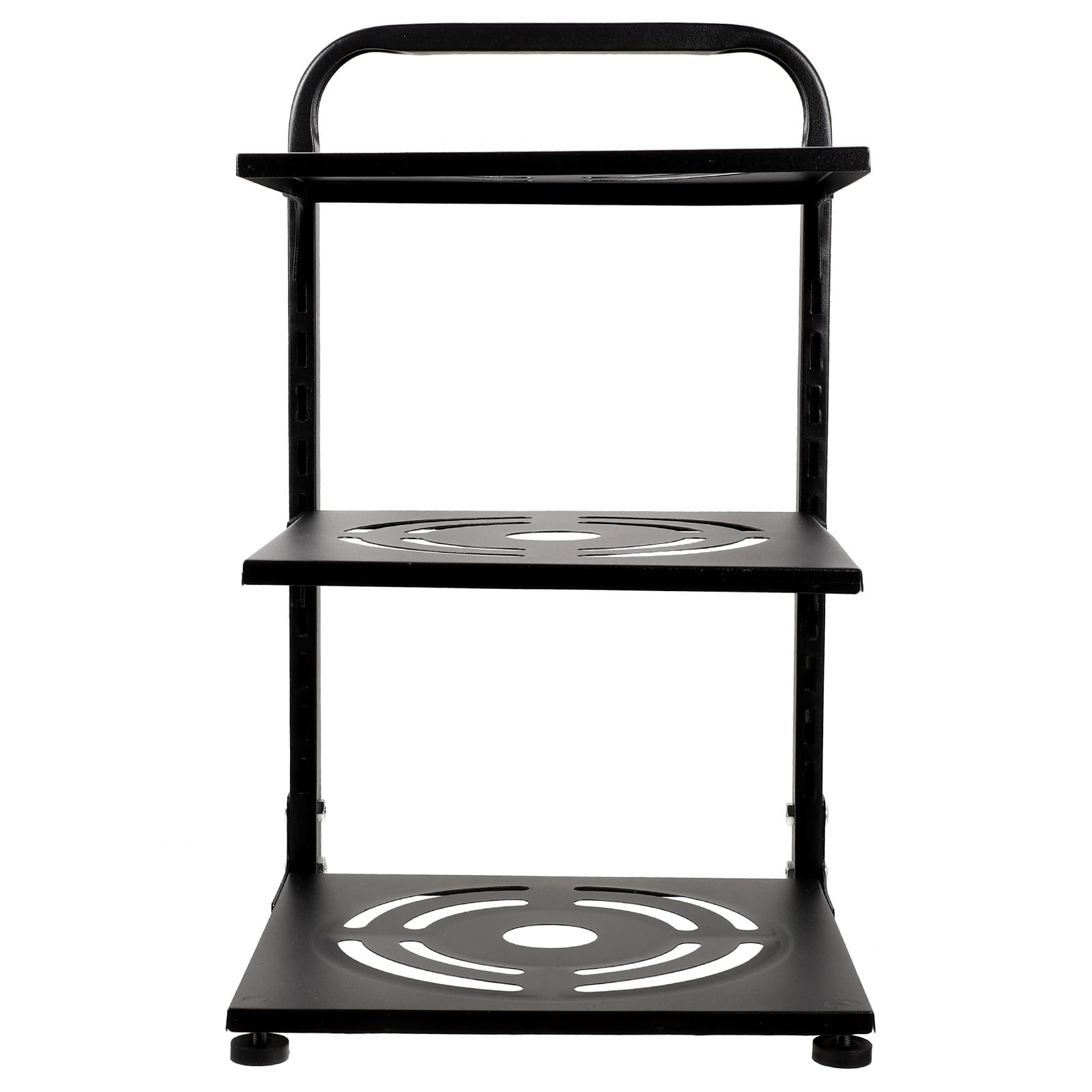 SOLUSTRE Estante Organizador de Ollas y Sartenes Fácil de Instalar y Desmontar Ajustable de 3 Niveles de Acero al Carbono Negro para Gabinete o Encimera