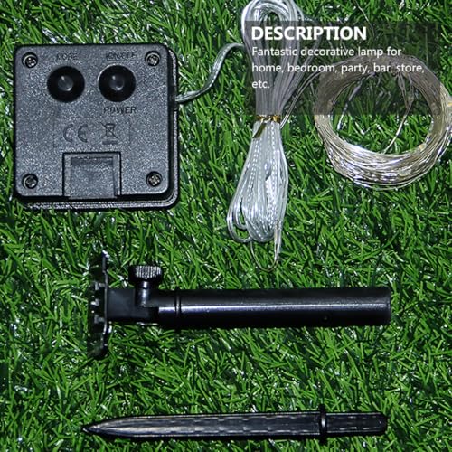 Luces decorativas solares de cuerda 5m 50 LED azul miniatura 3