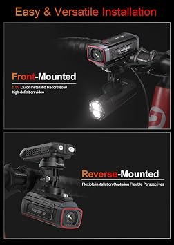 AKEEYO AKY-710S Bike Camera with Mount, 4K 28fps, 2K 55fps, Wide-Angle 142,IP67,5MP,Loop & Emergency Recording,Parking Monitor,Bicycle,Outdoor Sports,Rechargeable,GPS,64GB Card Included