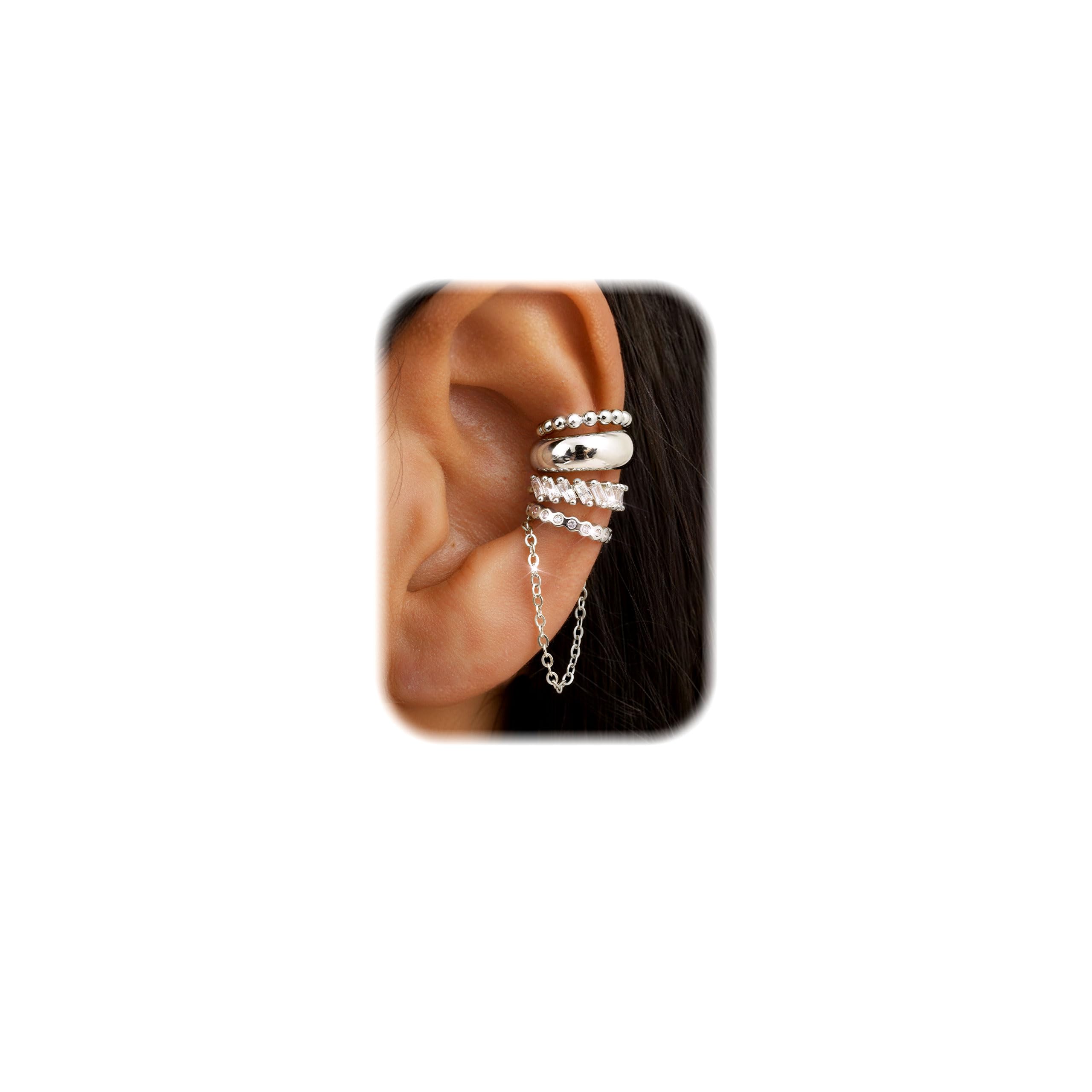 Roheafer Ohrringe Set - 3-4 Paare 925 Sterling Silber Ohrrin